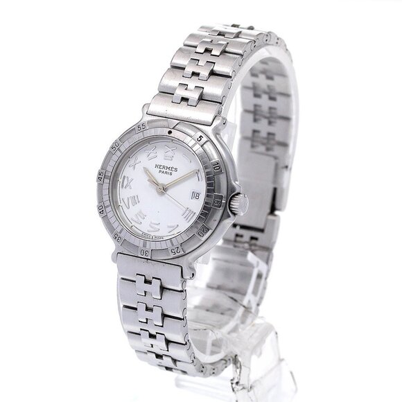 HERMES Captain Nemo Date white Dial Quartz Ladies Watch_864694 - Picture 1 of 12